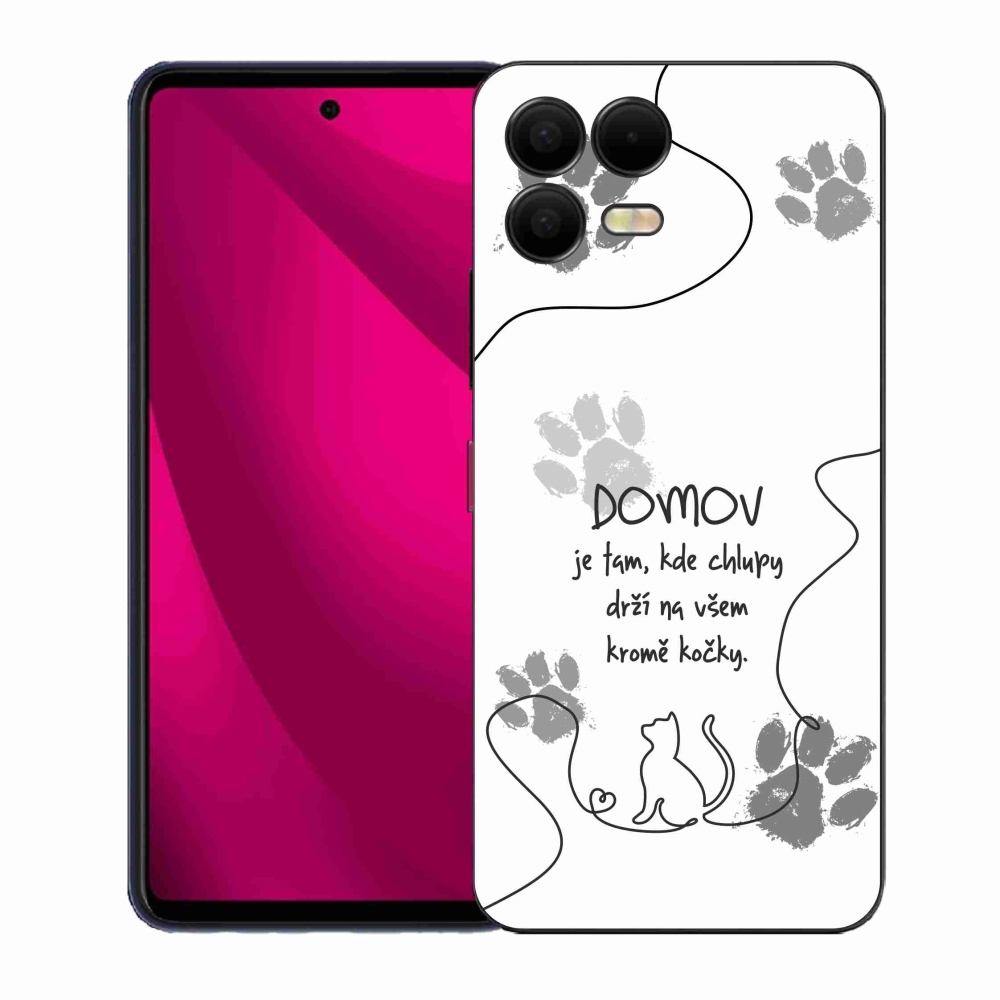Zselés borító mmCase a T-Mobile T Phone 3 Pro készülékhez - macska motívum fehér háttérrel