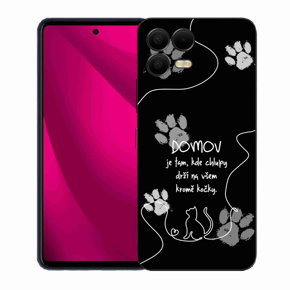 Zselés borítás mmCase a T-Mobile T Phone 3 Pro készülékhez - macska motívum fekete háttérrel