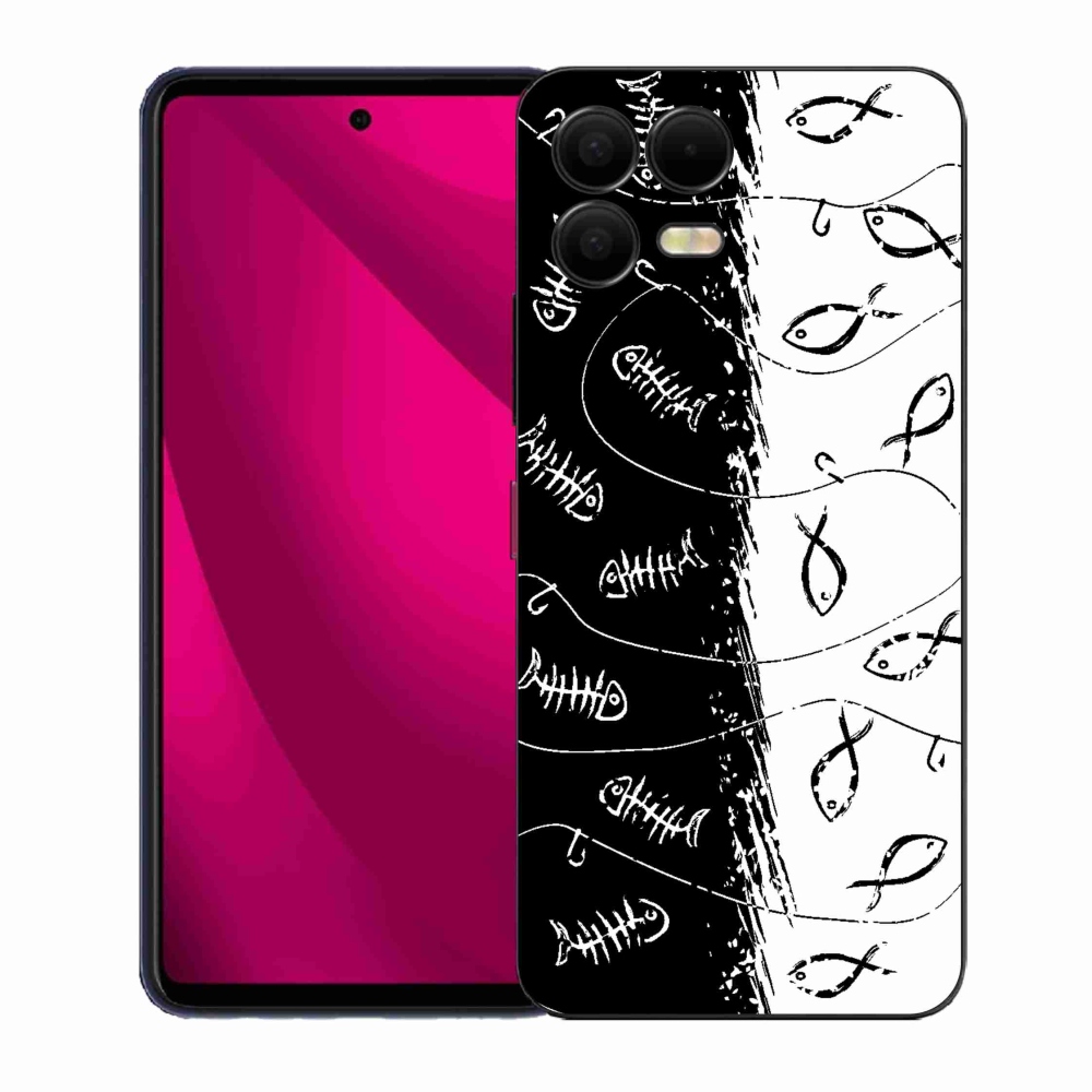 Zselés borítás mmCase a T-Mobile T Phone 3 Pro készülékhez - csontvázak és halak