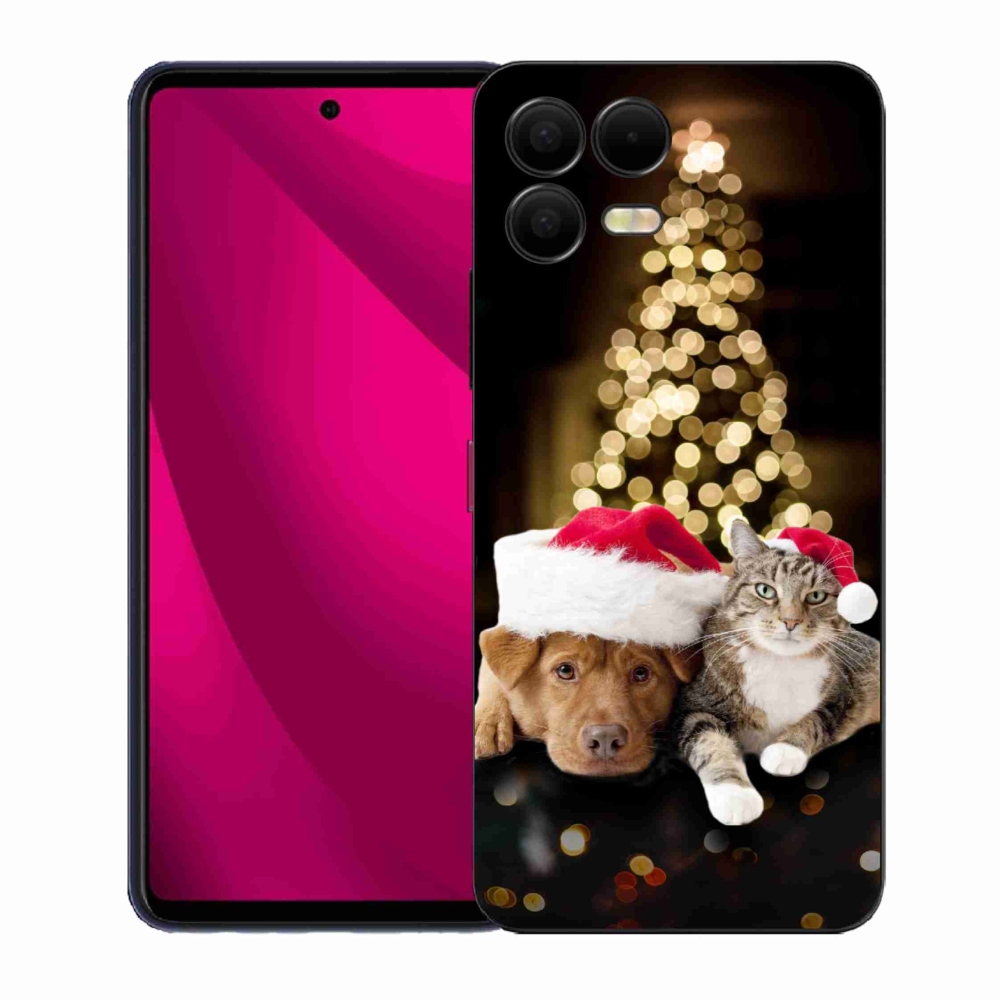 Zselés borítás mmCase a T-Mobile T Phone 3 Pro készülékhez - Karácsonyi kutya és macska