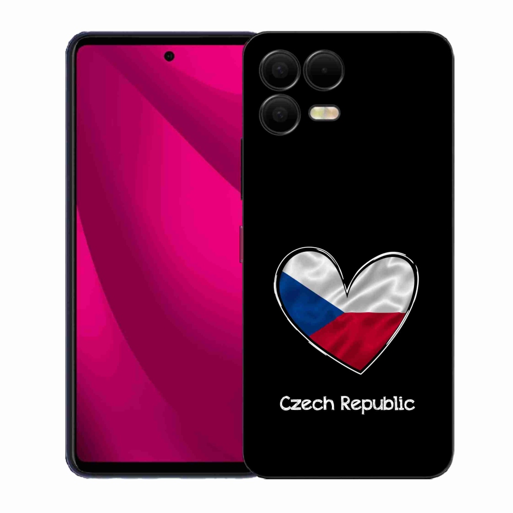 Zselés borítás mmCase a T-Mobile T Phone 3 Pro készülékhez - szív zászló fekete háttérrel