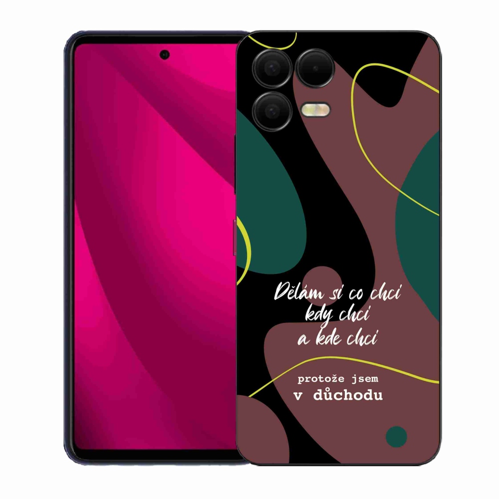 Gél borító mmCase a T-Mobile T Phone 3 Pro készülékhez - vicces szöveg 10 fekete háttér