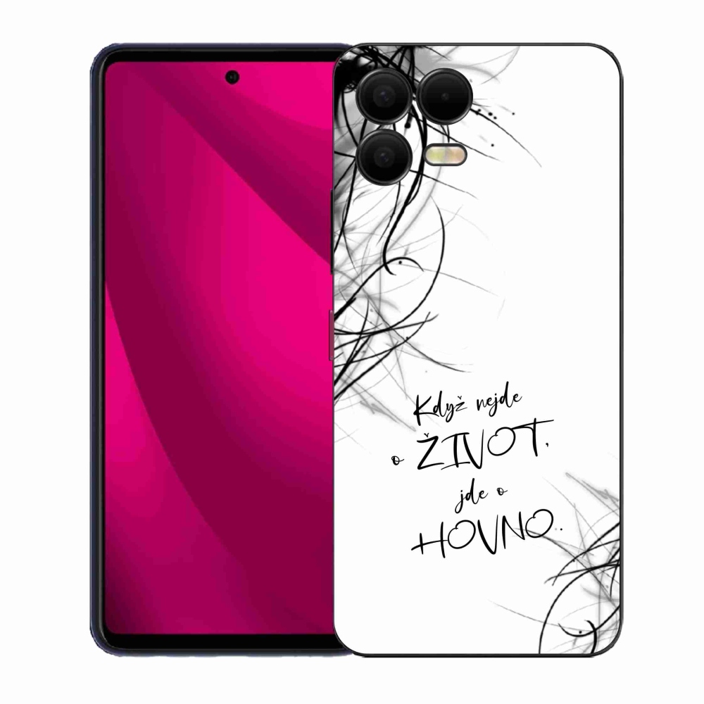 Gél borító mmCase a T-Mobile T Phone 3 Pro készülékhez - vicces szöveg 16 fehér háttér