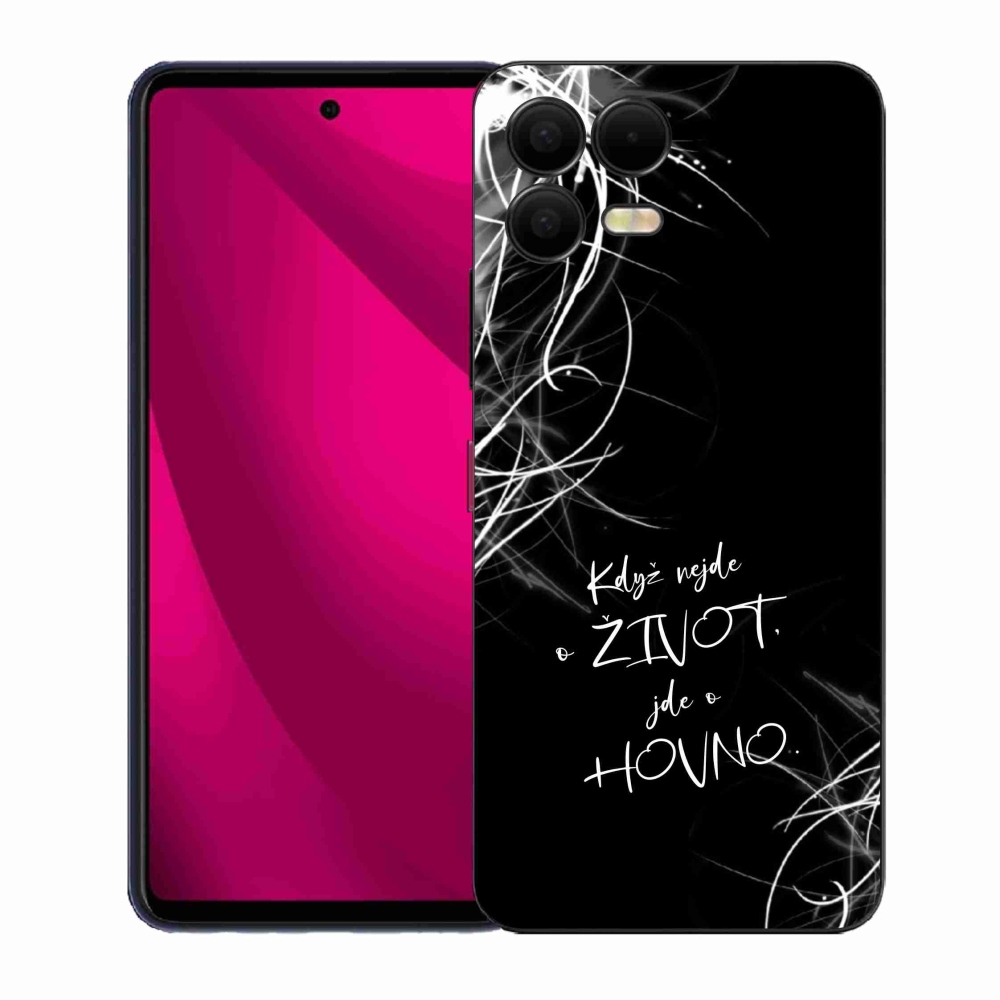 Gél borító mmCase a T-Mobile T Phone 3 Pro készülékhez - vicces szöveg 16 fekete háttér