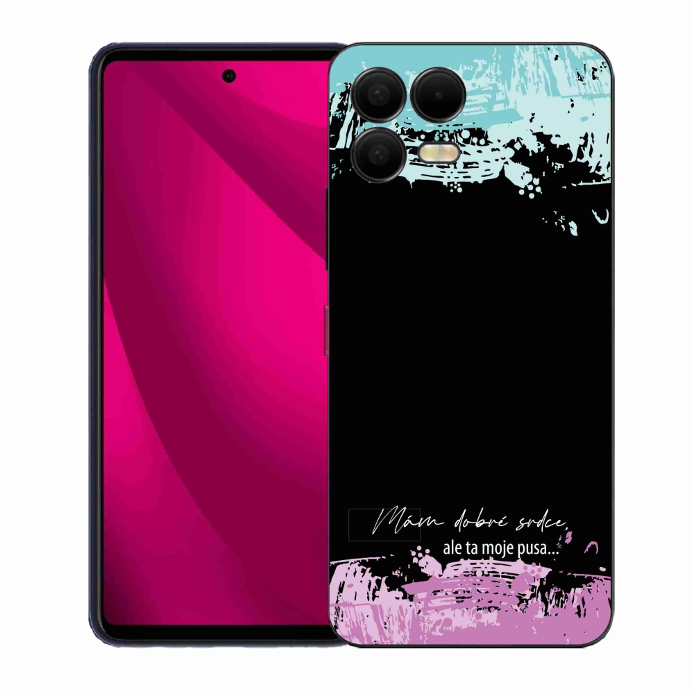 Gél borító mmCase a T-Mobile T Phone 3 Pro készülékhez - vicces szöveg 3 fekete háttér