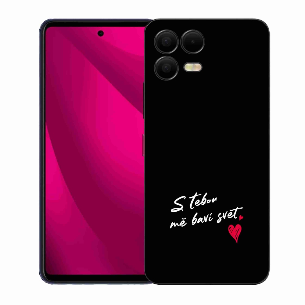 Zselés borító mmCase a T-Mobile T Phone 3 Pro készülékhez - szerelmes szöveg 1 fekete háttér