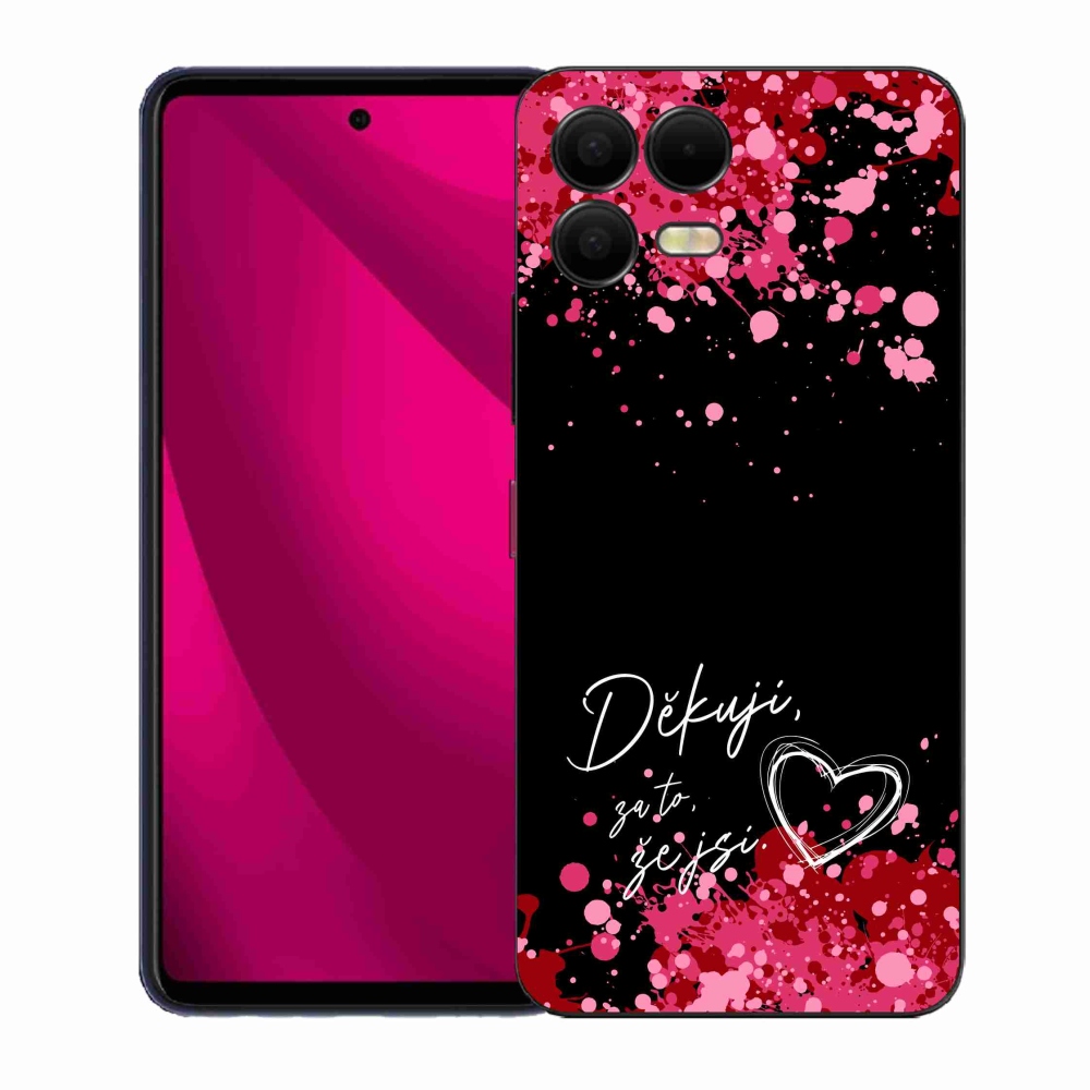 Gél borítás mmCase a T-Mobile T Phone 3 Pro készülékhez - love text 2 fekete háttér