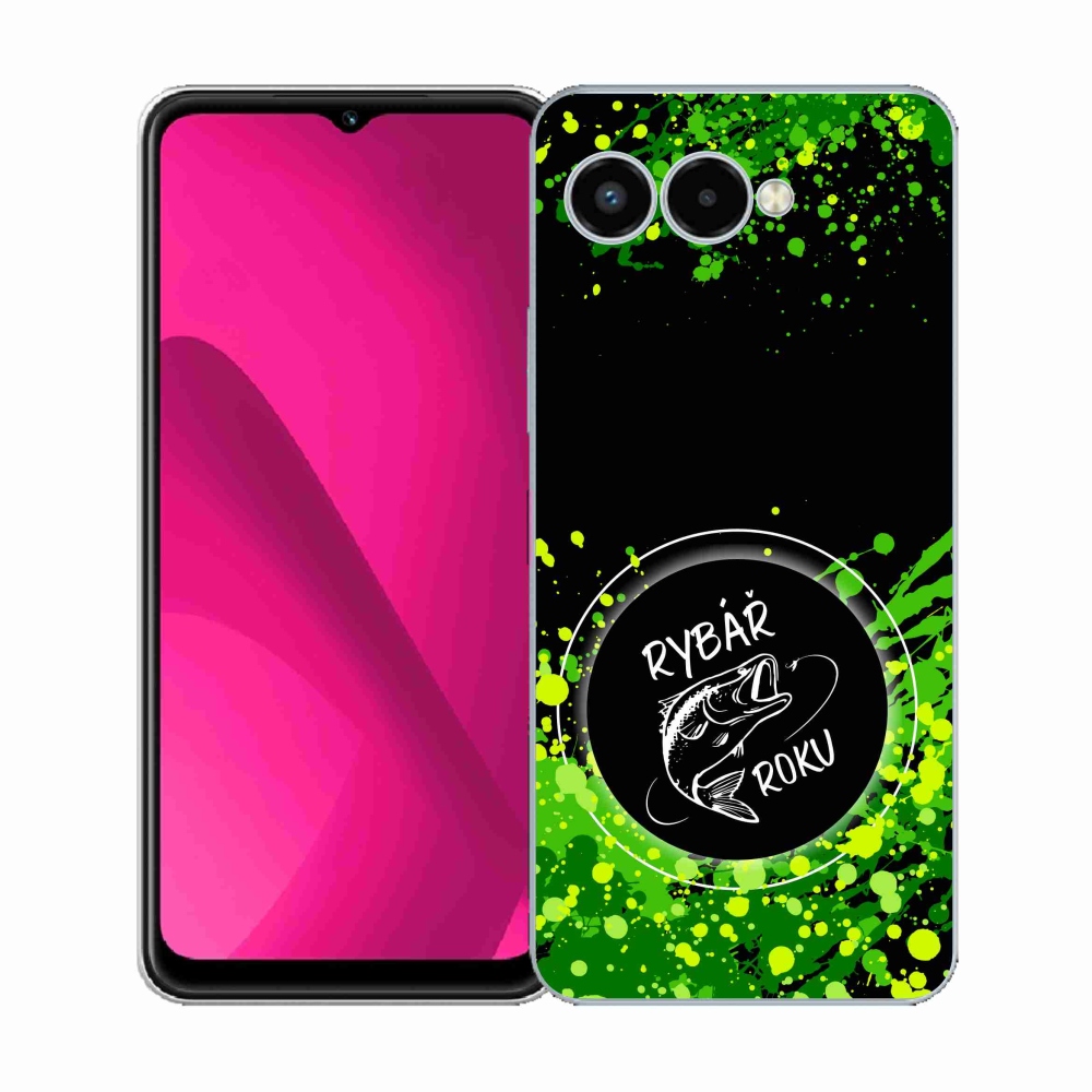 Zselés borító mmCase a T-Mobile T Phone 3 készülékhez - Az év horgásza fekete háttérrel