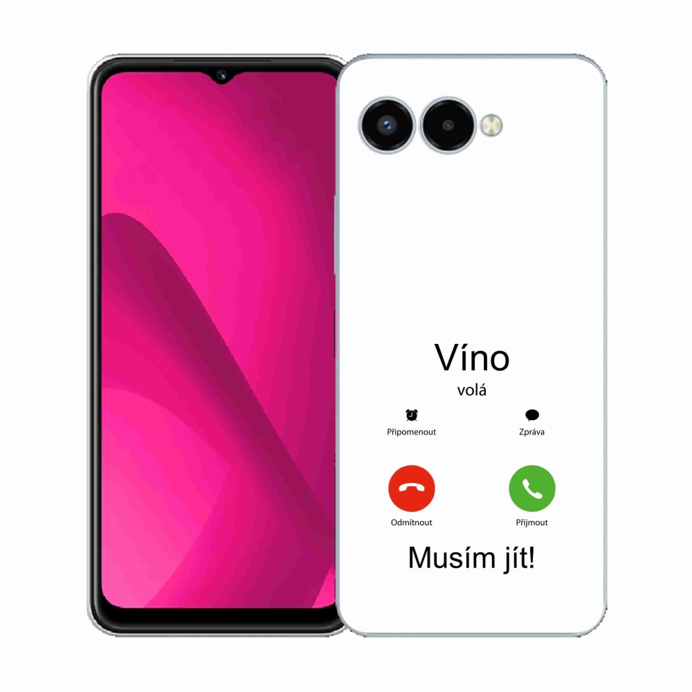 Gél borítás mmCase a T-Mobile T Phone 3 készülékhez - bor hívások fehér háttérrel