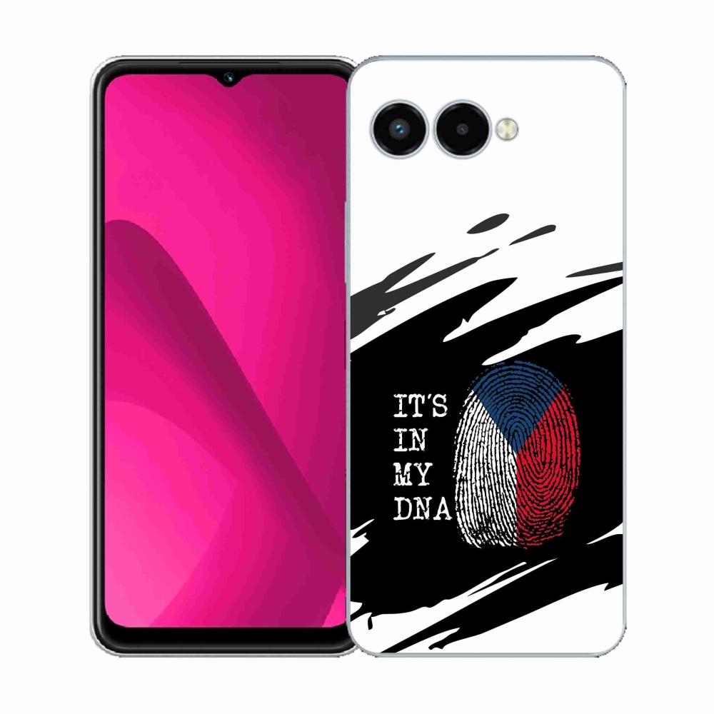 Zselés borítás mmCase a T-Mobile T Phone 3 készülékhez - zászlós ujjlenyomat fekete és fehér háttérrel