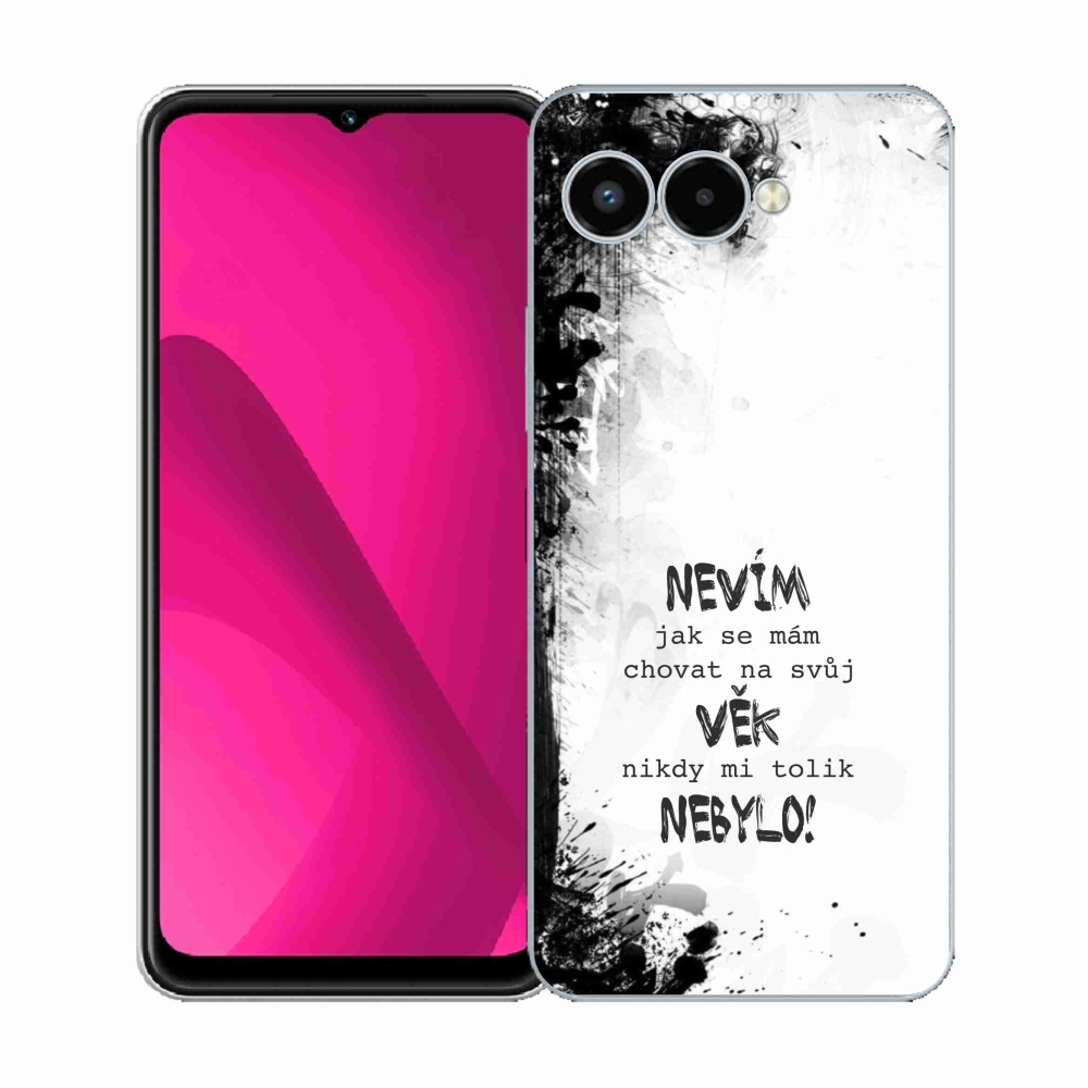 Gél borító mmCase a T-Mobile T Phone 3 készülékhez - vicces szöveg 14 fehér háttér