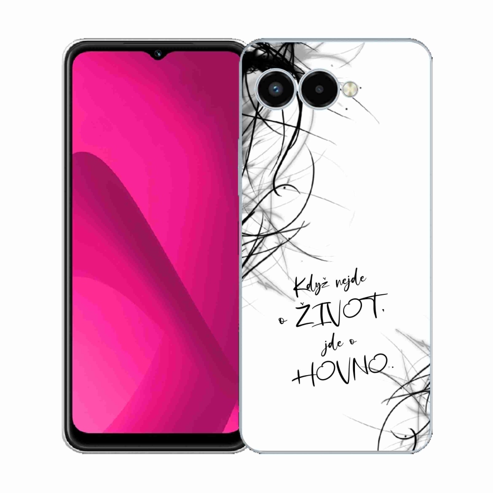 Gél borító mmCase a T-Mobile T Phone 3 készülékhez - vicces szöveg 16 fehér háttér