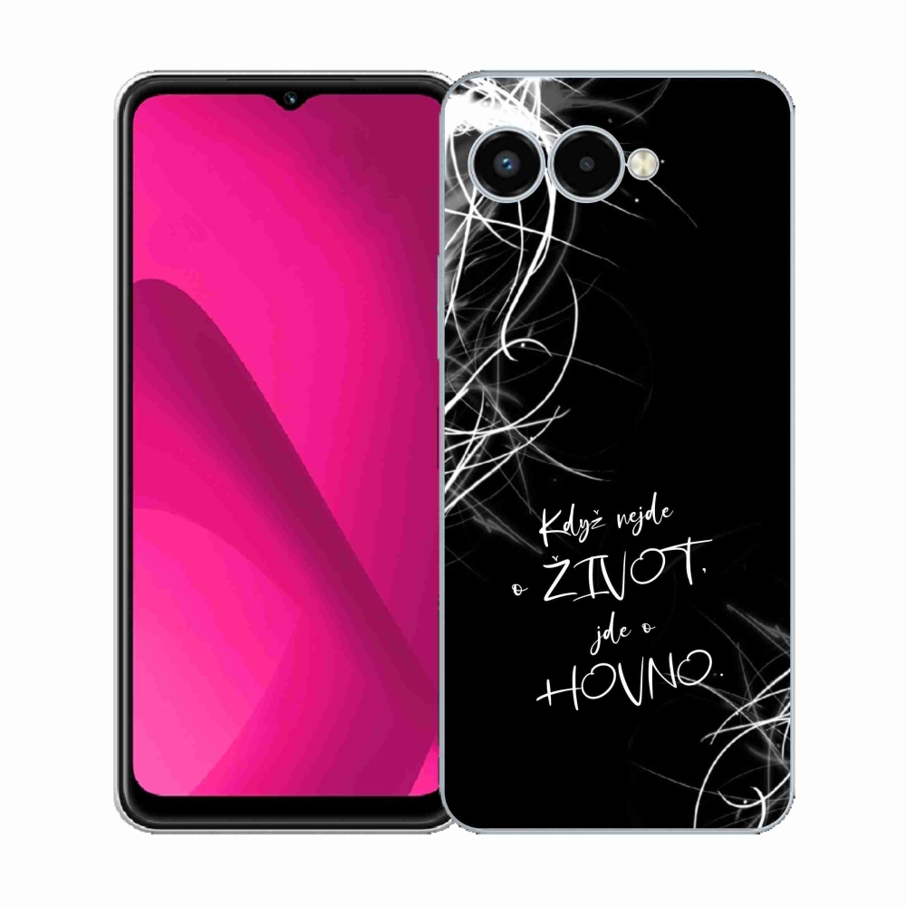 Gél borító mmCase a T-Mobile T Phone 3 készülékhez - vicces szöveg 16 fekete háttér