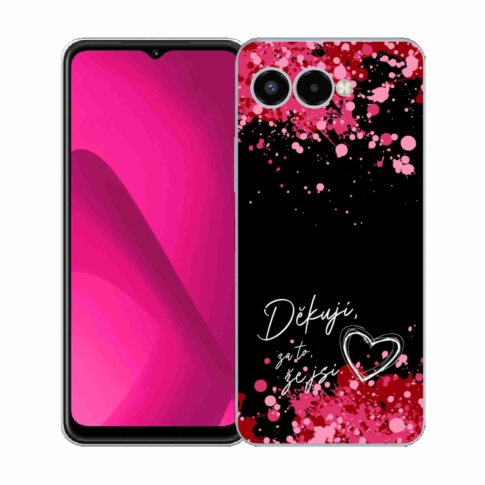 Gél borító mmCase a T-Mobile T Phone 3 készülékhez - love text 2 fekete háttér