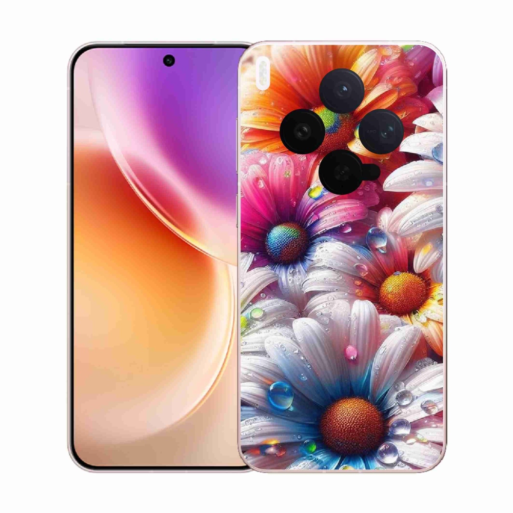 Zselés borító mmCase a Vivo X300-hoz - színes margaréták