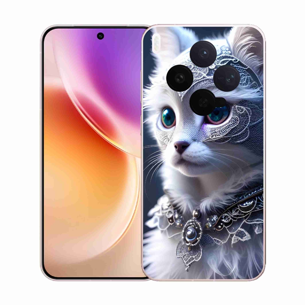 Zselés borítás mmCase a Vivo X300-hoz - fehér macska