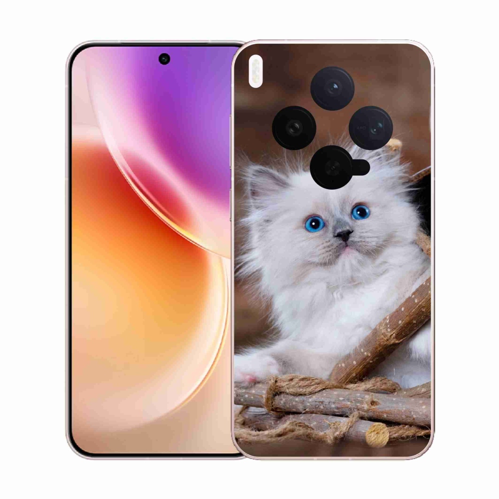 Zselés borítás mmCase a Vivo X300-hoz - fehér cica