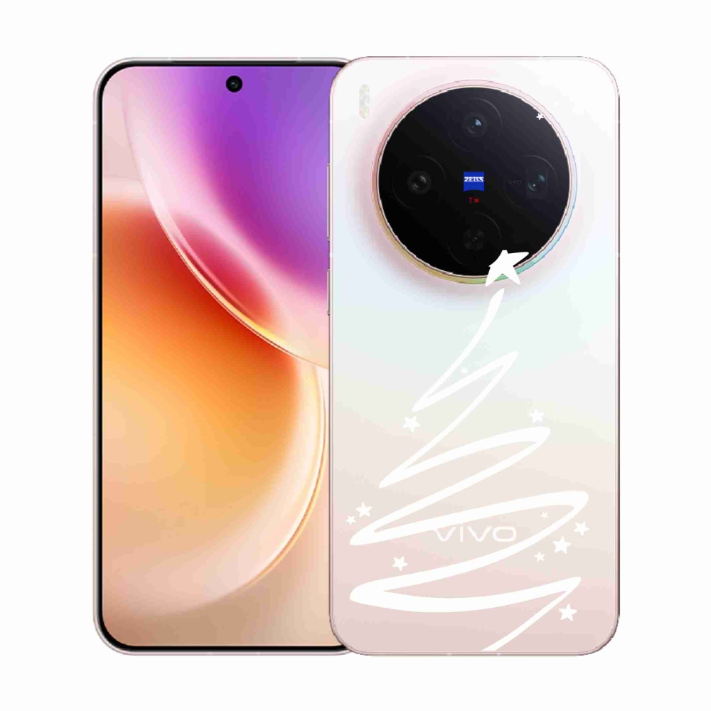 Zselés borító mmCase a Vivo X300-hoz - fehér fa átlátszó háttéren