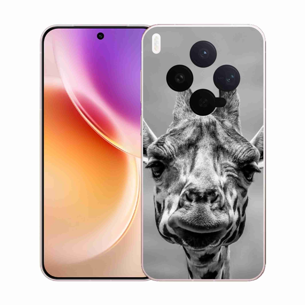 Zselés borítás mmCase a Vivo X300-hoz - fekete-fehér zsiráf