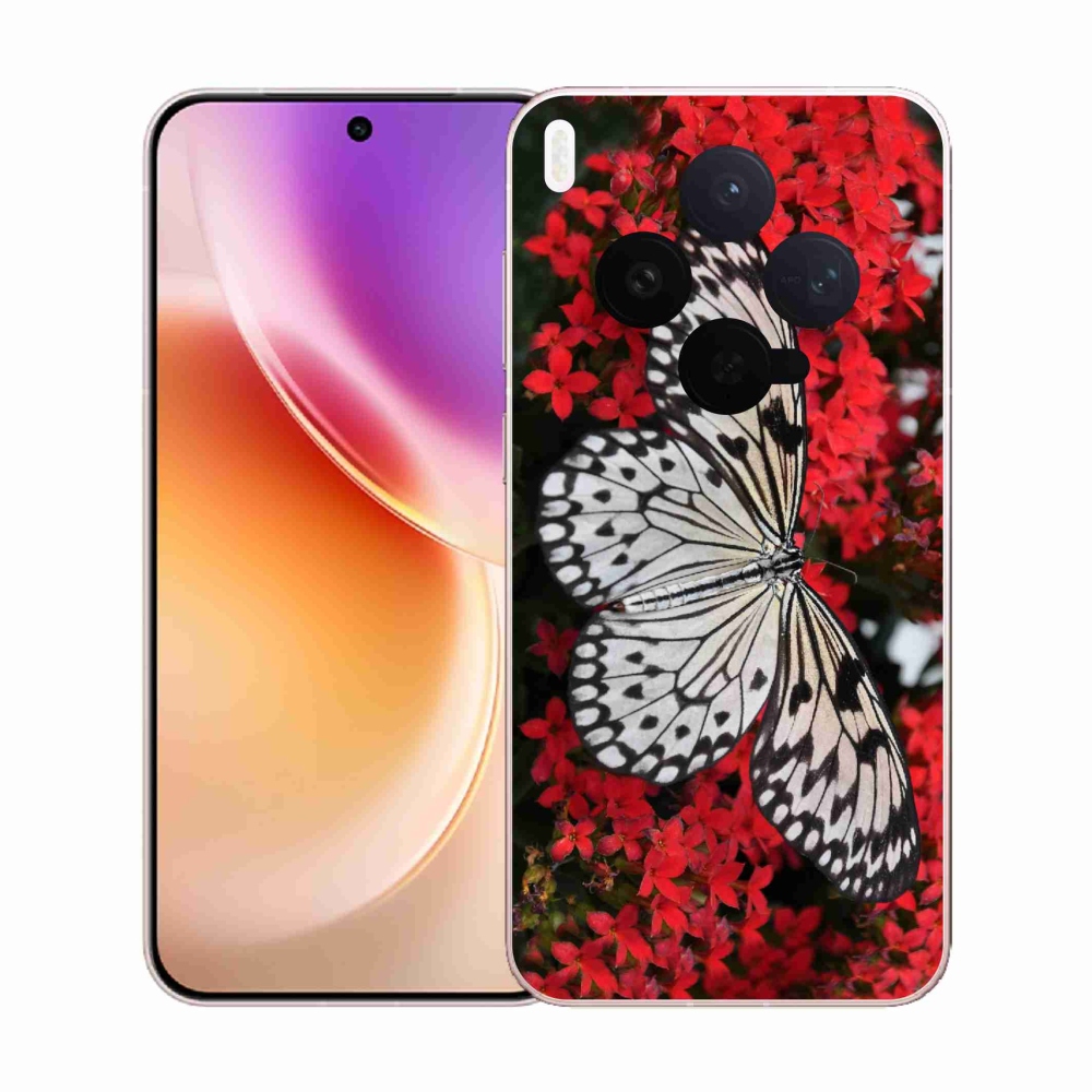 Zselés borítás mmCase a Vivo X300-hoz - fekete-fehér pillangó 1