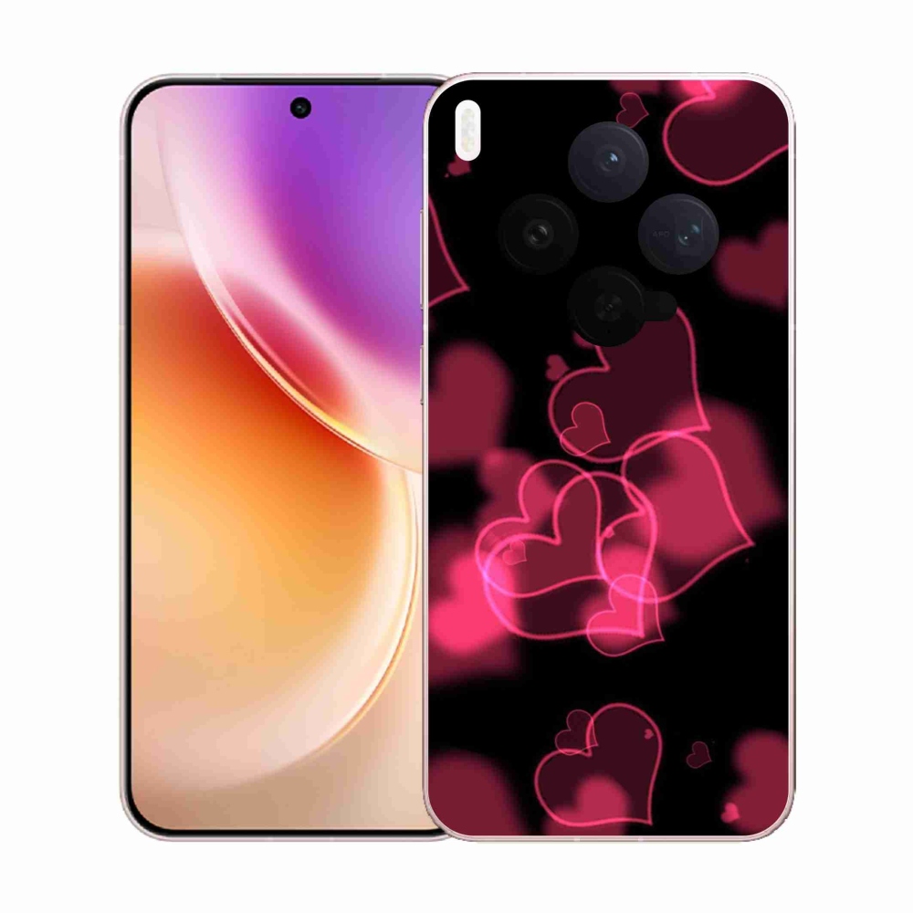 Zselés borítás mmCase Vivo X300-hoz - piros szívek