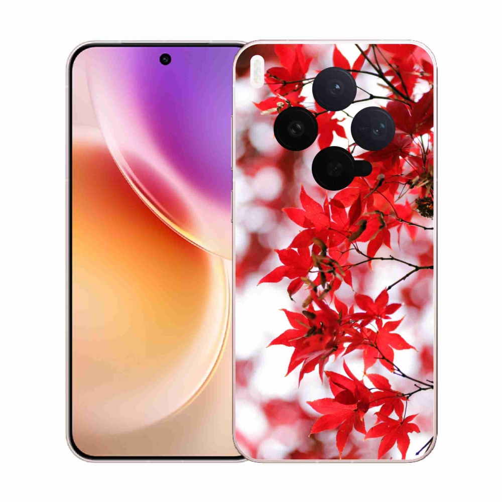 Gélvédő mmCase a Vivo X300-hoz - piros levelek