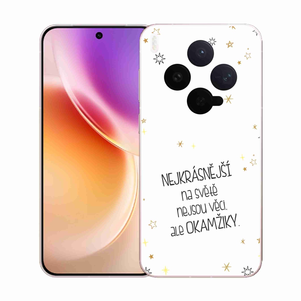 Gélborítás mmCase a Vivo X300-on - idézet 4 fehér háttér