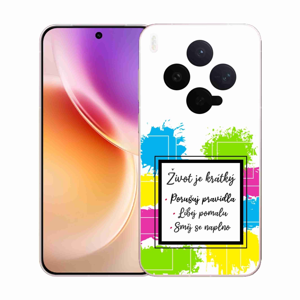 Gélborítás mmCase a Vivo X300-on - idézet 5 fehér háttér