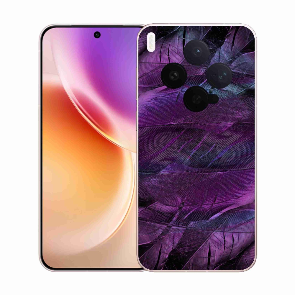 Zselés borítás mmCase Vivo X300-hoz - lila tollak