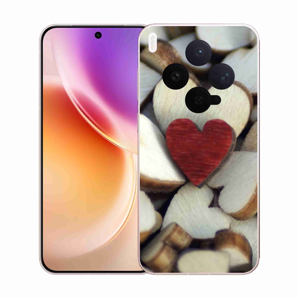 Gél borítás mmCase a Vivo X300-hoz - gravírozott piros szív