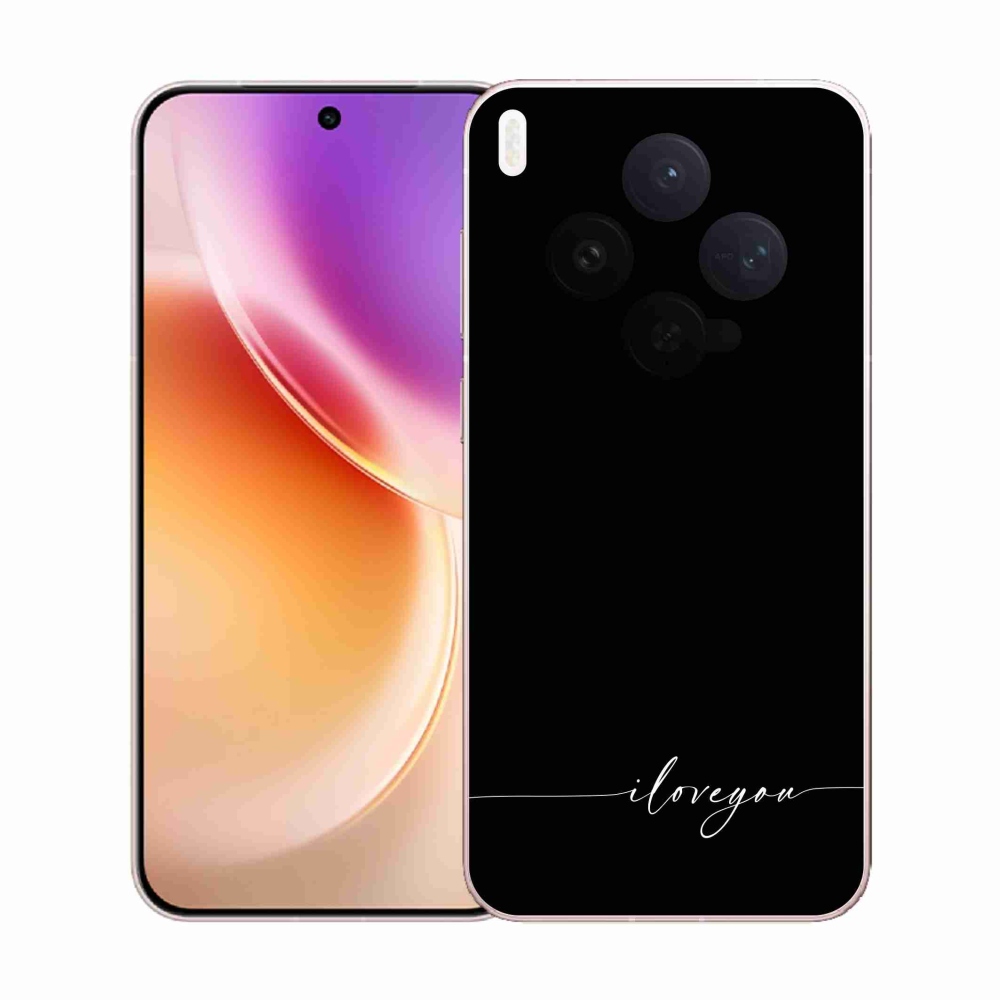 Gél borító mmCase a Vivo X300-hoz - Szeretlek fekete háttérrel