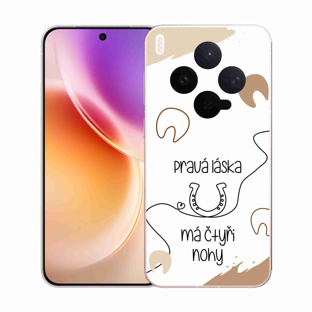 Zselés borító mmCase a Vivo X300-hoz - ló motívum fehér háttérrel