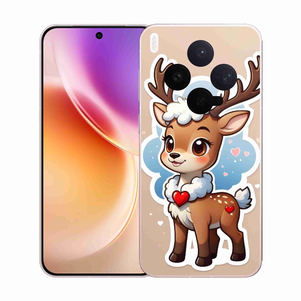 Zselés borító mmCase Vivo X300-hoz - rajzfilm rénszarvas