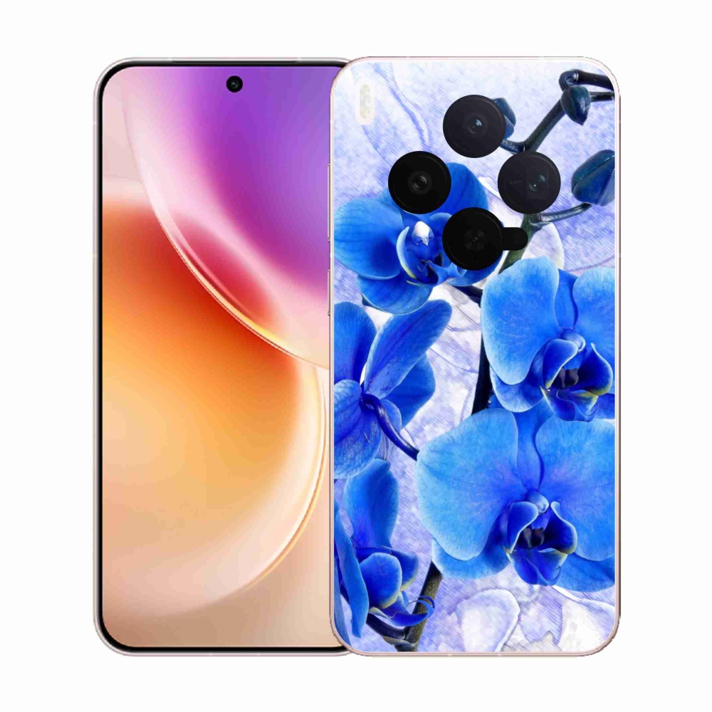 Zselés borító mmCase Vivo X300-hoz - kék virágok