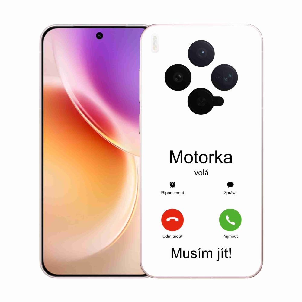 Gél borító mmCase a Vivo X300-on - motoros hívások fehér háttérrel