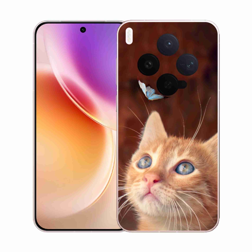 Zselés borító mmCase a Vivo X300-hoz - pillangó és cica