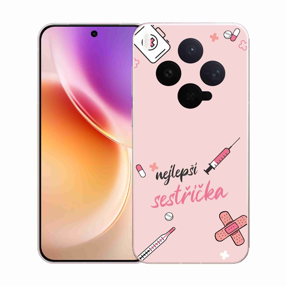 Gél borító mmCase a Vivo X300-on - a legjobb kishúg rózsaszín háttérrel