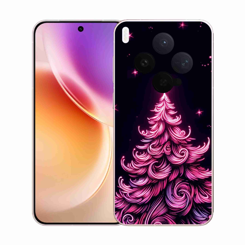 Zselés borítás mmCase a Vivo X300-hoz - neon karácsonyfa 2