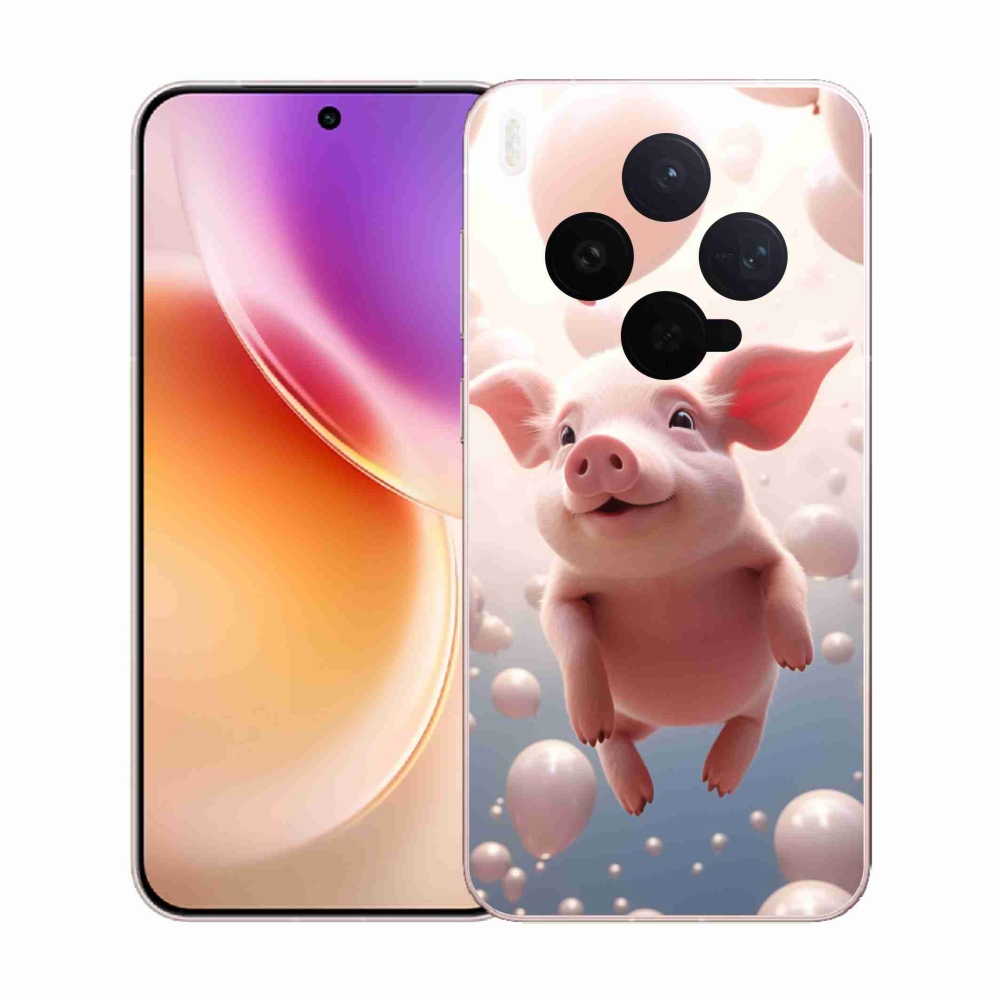 Zselés borítás mmCase a Vivo X300-hoz - malacka lufikkal