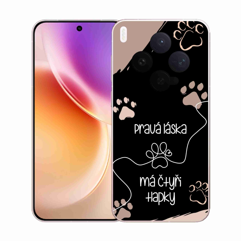 Zselés borító mmCase a Vivo X300-hoz - kutya motívum 1 fekete háttér