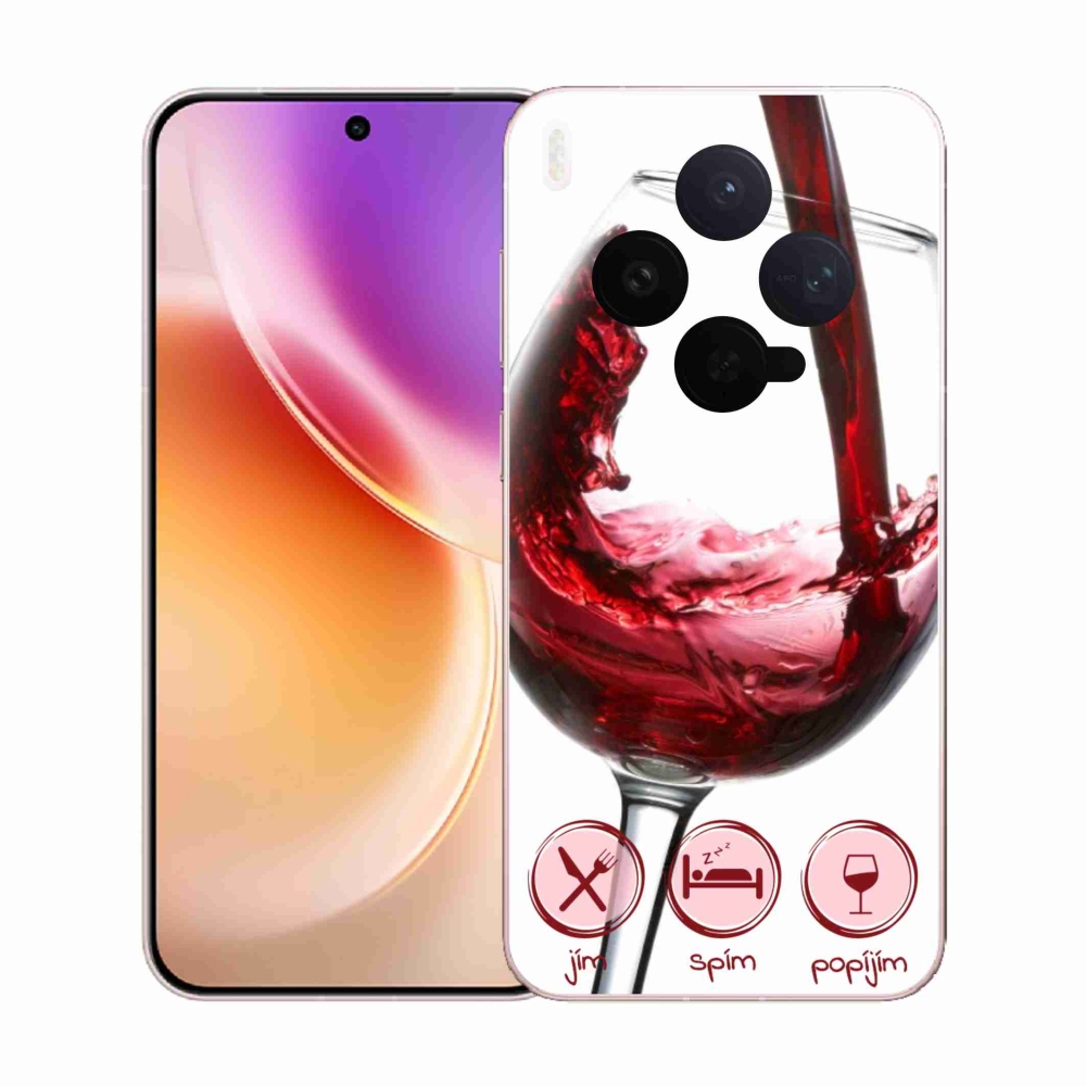 Zselés borítás mmCase Vivo X300-hoz - borospohár piros