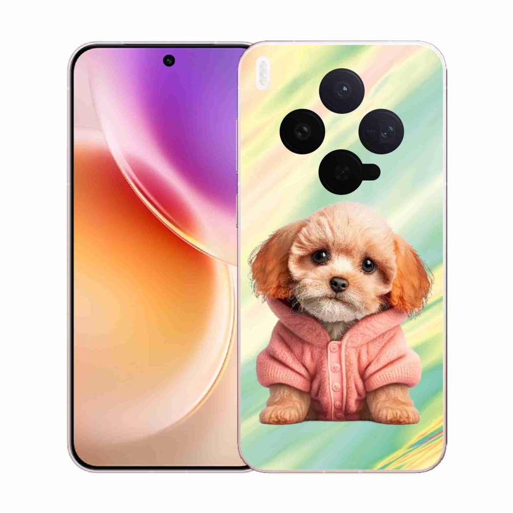 Zselés borítás mmCase a Vivo X300-hoz - kölyökkutyakölyök pulóverben