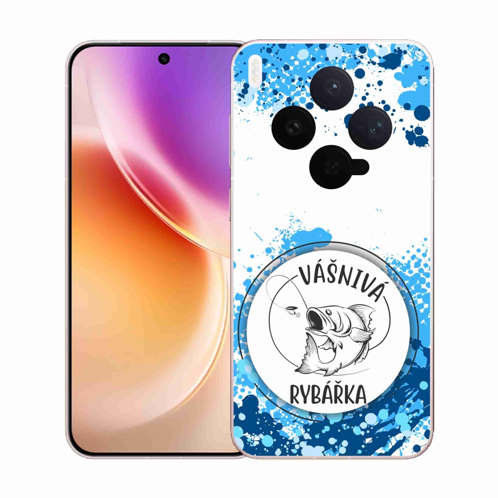 Gél borító mmCase a Vivo X300-hoz - szenvedélyes halász fehér háttérrel