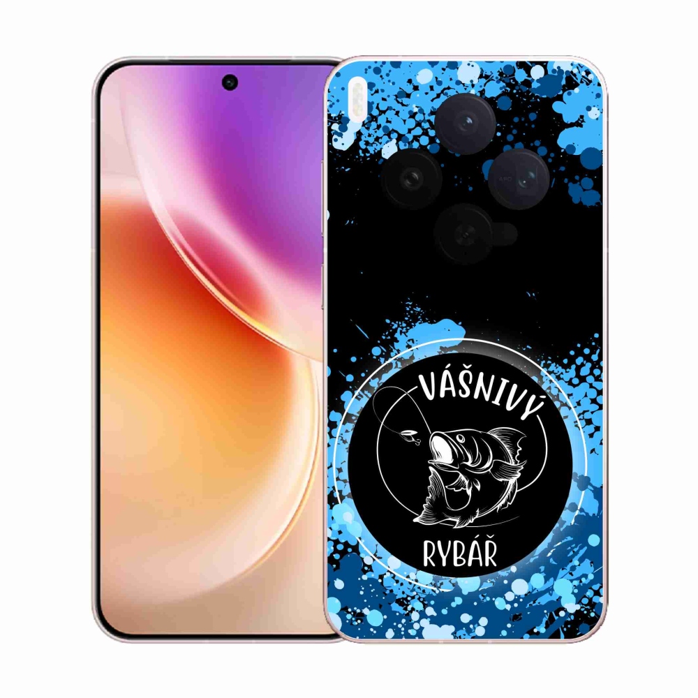 Gél borító mmCase a Vivo X300-on - szenvedélyes halász fekete háttérrel