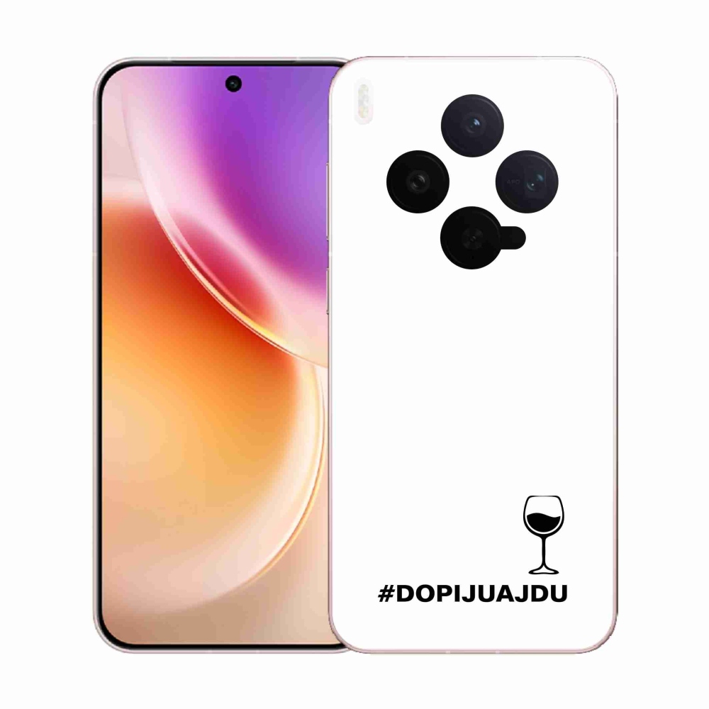 Gél borító mmCase a Vivo X300-hoz - bor motívum fehér háttérrel