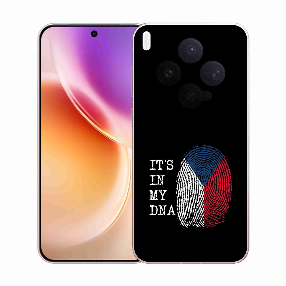 Gél borító mmCase a Vivo X300 - zászló ujjlenyomat fekete háttérrel