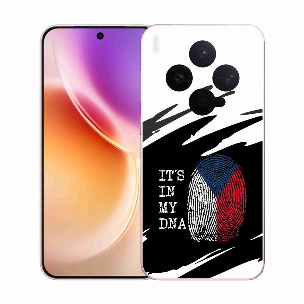 Gél borító mmCase a Vivo X300 - zászló ujjlenyomat fekete és fehér háttérrel