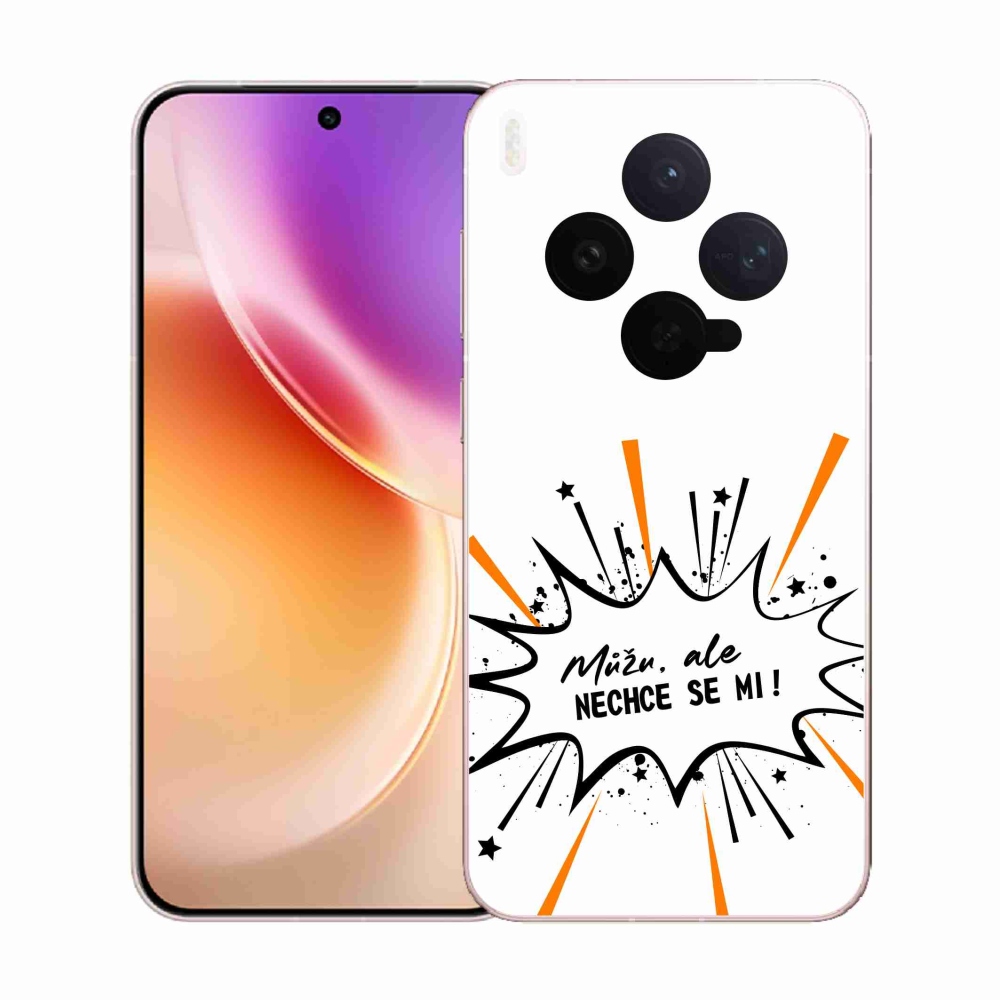 Zselés borító mmCase a Vivo X300-hoz - vicces szöveg 11 fehér háttér