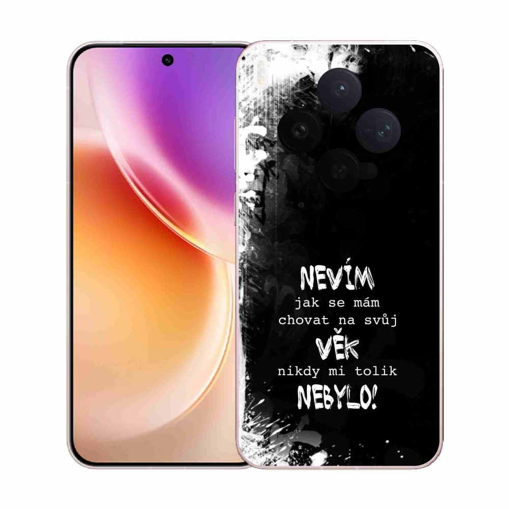 Gél borító mmCase a Vivo X300-hoz - vicces szöveg 14 fekete háttér