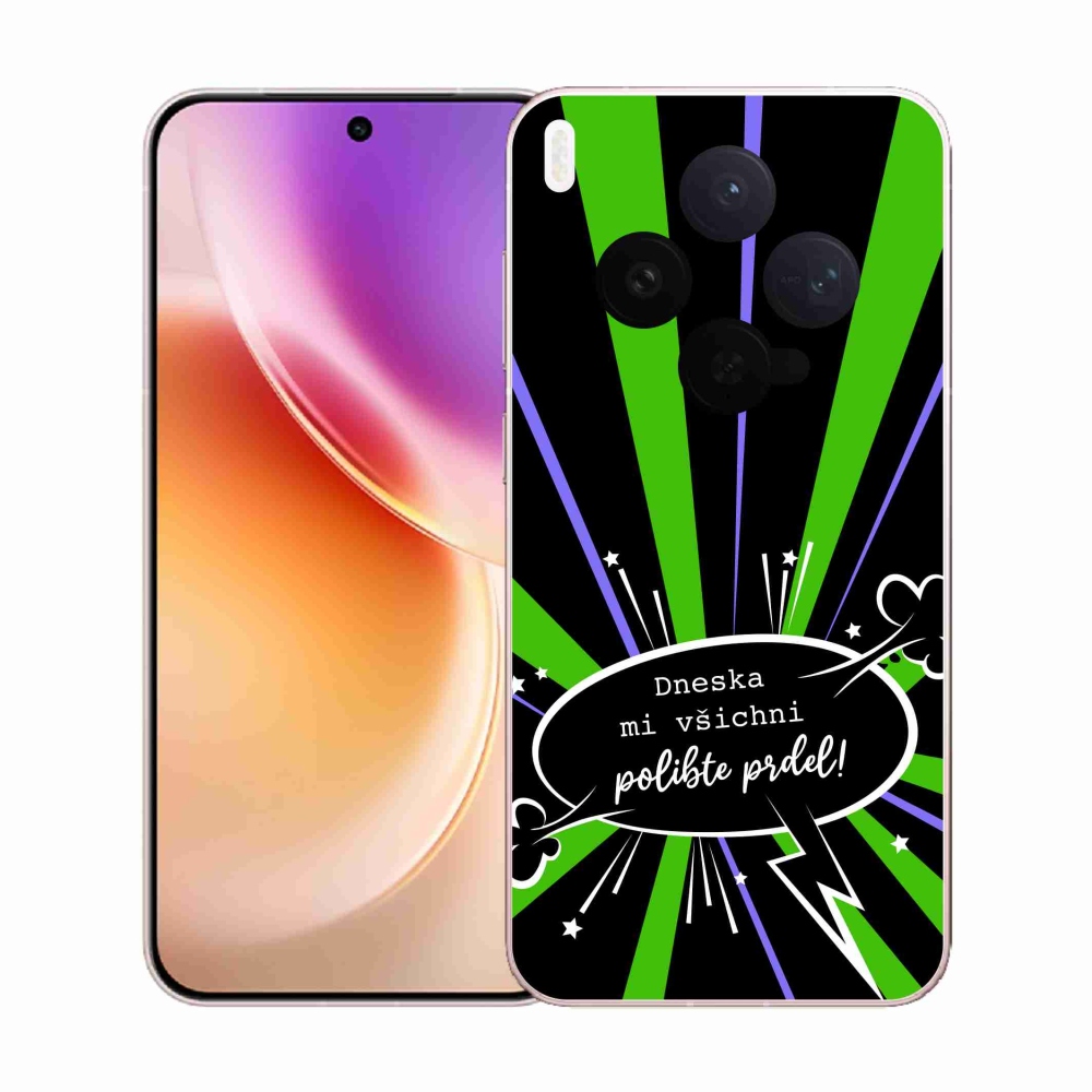 Zselés borító mmCase a Vivo X300-hoz - vicces szöveg 15 fekete háttér